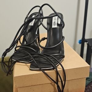 Steve Madden Black Lace-Up Heels